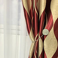 Штори велюр блекаут хвиля ALBO бордові 150×270 см, комплект 2 шт. (SH-209-20), фото 2