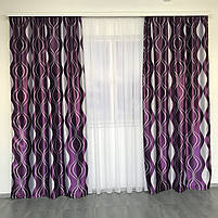 Штори двосторонні в кімнату зал спальню вітальню, штори і тюль для залу спальні Фиолетові (SH-209-18), фото 6