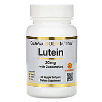 With Lutein Zeaxanthin 20 mg California Gold Nutrition, 60 капсул