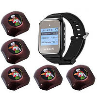 Система виклику офіціанта RECS Комплект №2 | кнопки виклику офіціанта 5 шт + пейджер офіціанта