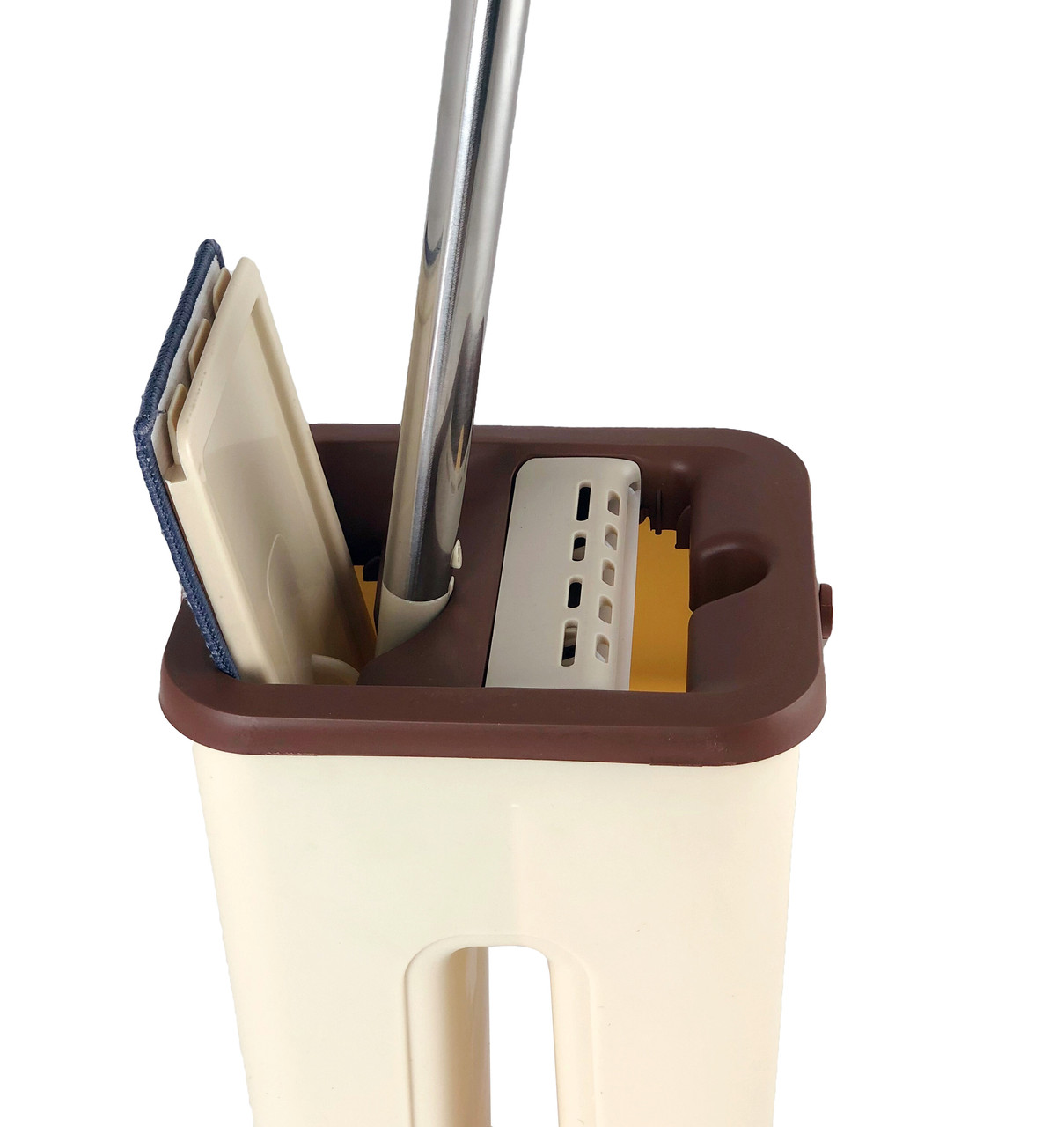 Комплект для прибирання відро і швабра з віджиманням EasyMop Бежевий, фото 1