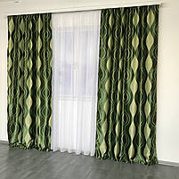 Штори велюр блекаут хвиля ALBO зелені 150×270 см, комплект 2 шт. (SH-209-15), фото 6
