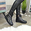 Черевики жіночі чорні шкіряні на товстій підошві, фото 3