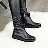 Черевики жіночі чорні шкіряні на товстій підошві, фото 4