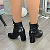 Черевики жіночі чорні на невисокому підборі. Натуральна лакова шкіра, фото 6