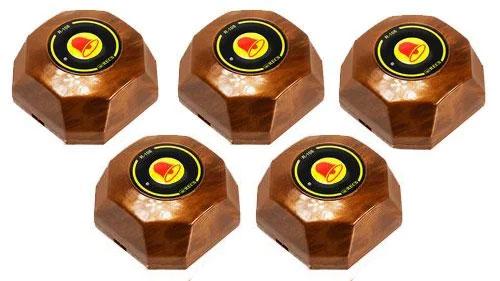 Фото: кнопки виклику офіціанта R-108 Brown Bell - 5 штук - комплект системи виклику RECS №17