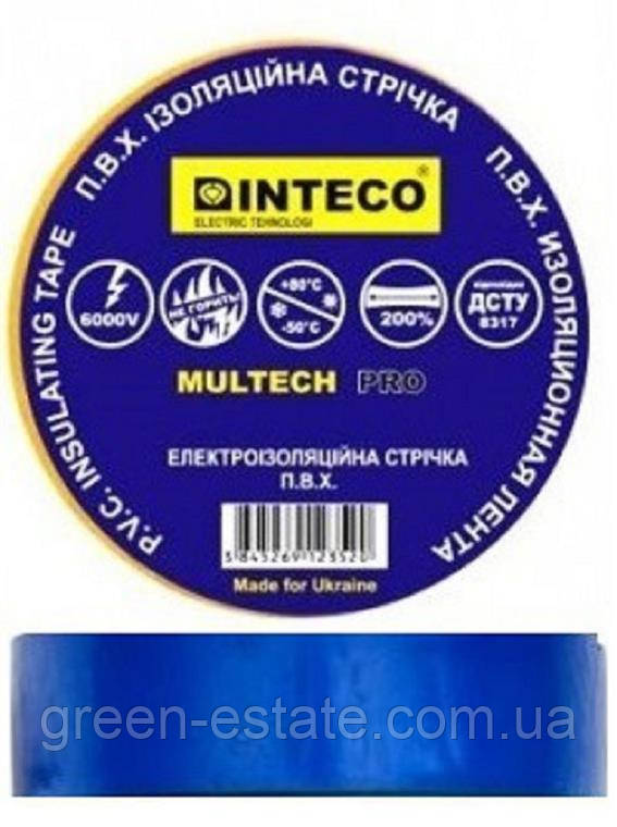 Ізоляційна стрічка Inteco 50 м синя