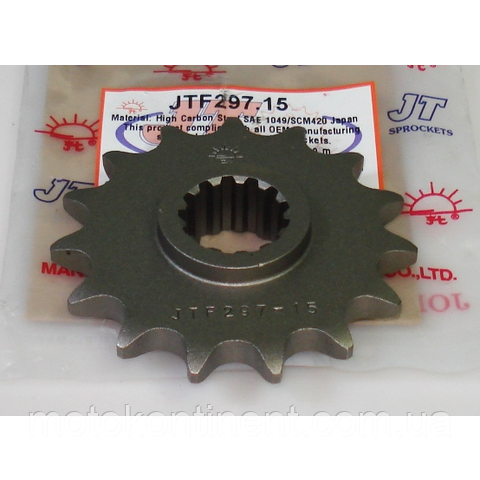 JTF297.15 Зірка передня 15 зубів JTF297 HONDA CB, CB-1, ЯКЕ CBF, VFR 400/500 аналог SUNSTAR 40815