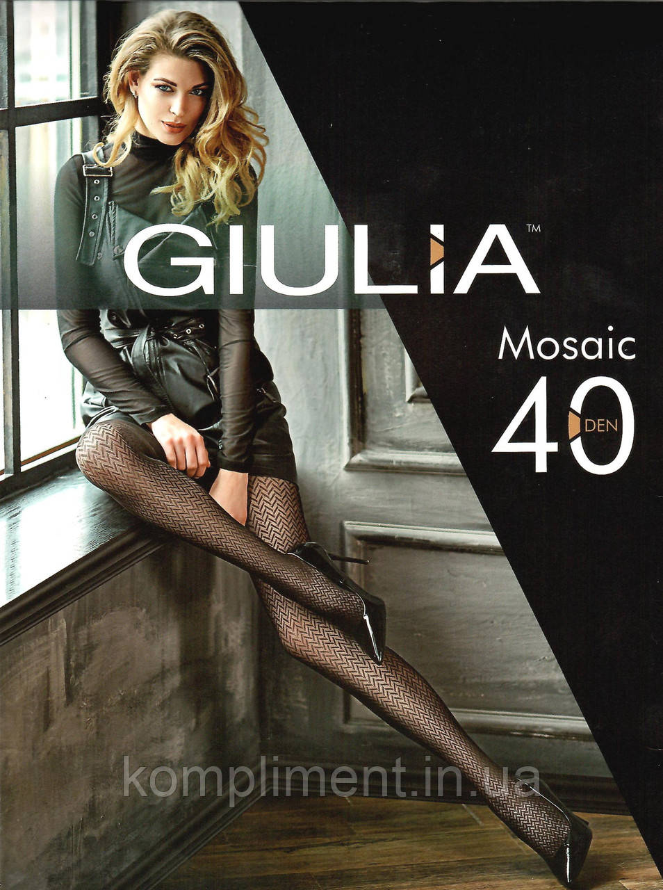 Колготки жіночі з ажурним малюнком GIULIA  Mosaic 40 model 1