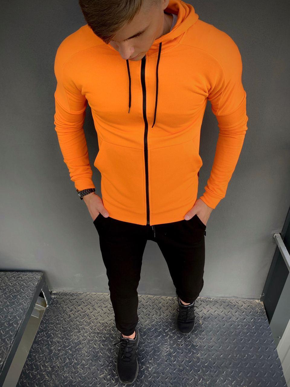 Костюм чоловічий спортивний Cosmo Intruder помаранчевий чорний Кофта толстовка + штани