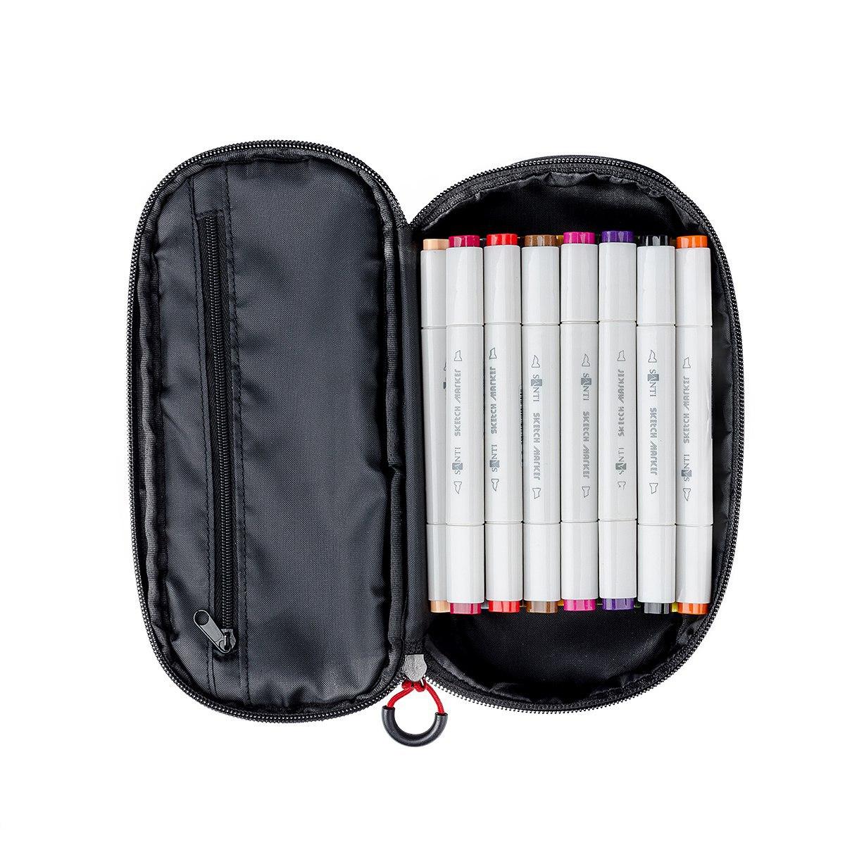 Набор Макси скетч-маркеров для рисования 30 шт. в фирменном пенале Santi sketchmarker, фото 1