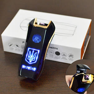 Електроімпульсна USB запальничка принт Ukraine HL126 перехресна блискавка, фото 1