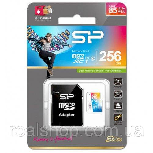 Картка пам'яті Silicon Power microSDXC Elite Color 256 GB Class 10 UHS-I (з адаптером) (SP256GBSTXBU1V20SP)