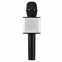 Микрофон караоке детский беспроводной Q7 Черный Black USB Bluetooth с чехлом Игрушка микрофон с динамиком