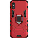 Ударостійкий чохол Transformer Ring під маг. держ. для Xiaomi Redmi 9A червоний протиударний з кільцем бампер, фото 5