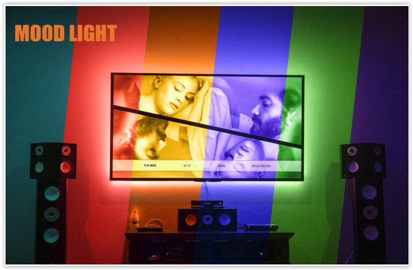 Світлодіодні смуги для телевізорів 40-60in 2 метри TV, PANGTON VILLA USB LED TV Стартовий набір - 16 кольорів