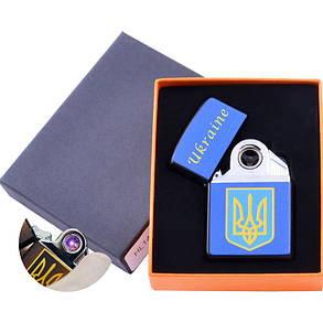 Електроімпульсна USB запальничка принт Ukraine HL145 лінійна блискавка, фото 3