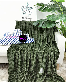 Плед велсофт 180х200 | Плед двоспальний | Плед на ліжко | Плед мікрофібра | Плед-покривало | Плед смужка