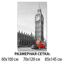 Вінілова наклейка на стіл Строгий Лондон Біг Бен декоративна плівка, що самоклеїться, сірий 60 х 100 см, фото 3