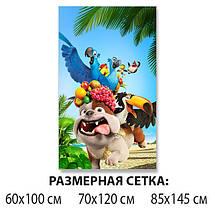 Дитяча вінілова наклейка на стіл Мультфільм Ріо (пес, папуга), плівка, що самоклеїться, блакитний 60 х 100 см, фото 4