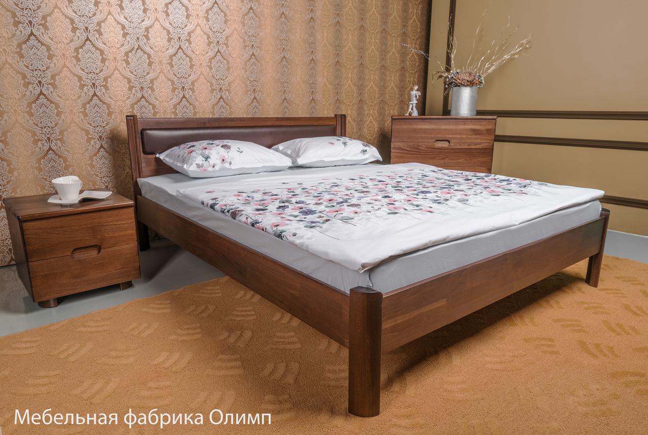 Дерев'яне ліжко з м'яким наголов'ям без узніжжя Марго Олімп