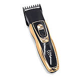 Машинка для стрижки волосся бездротова акумуляторна Тример для носа і брів 3в1 Geemy GM-595, фото 2