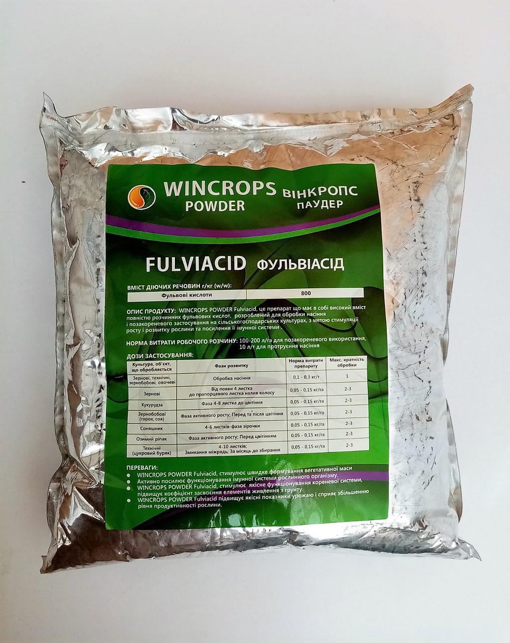 Препарат для захисту від стресів рослин WINCROPS POWDER FULVIACID (Вінкропс Фульвік/ Винкропс) 1 кг