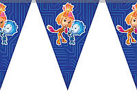 Гирлянда флажки вымпелы для украшения детского праздника Фиксики 1.8 м, бумажная детская гирлянда