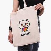 Еко сумка Лайк Котик (Likee Cat) (9227-1036) бежева класична
