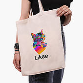 Еко сумка Лайк Котик (Likee Cat) (9227-1040) бежева класична