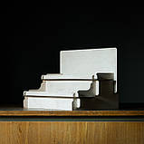 Стійка для товару з фанери. Торговий стелаж-горка для вітрини. Торгова полиця для ярмарки на 2 яруси, 35 см., фото 6