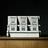 Стійка для товару з фанери. Торговий стелаж-горка для вітрини. Торгова полиця для ярмарки на 2 яруси, 35 см., фото 5