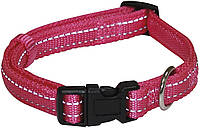 Ошейник для собак светоотражающий из нейлона 30-45 см Croci SOFT REFLECTIVE розовый