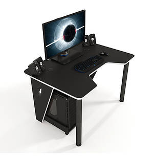 Геймерський стіл ZEUS IVAR-1200 ,колір чорний+білий, фото 2
