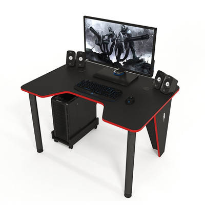 Геймерський стіл ZEUS IVAR-1200 Red ,колір чорний+червоний, фото 3