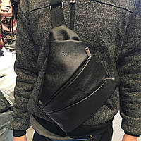 Стильная мужская сумка барсетка черная через плечо длинная и короткая ручка кожа оптом