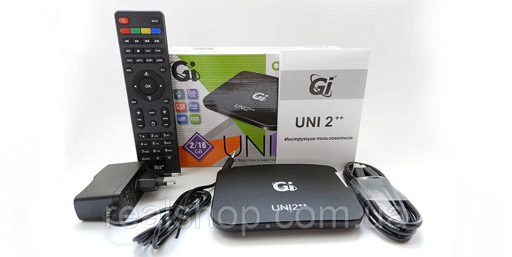 Медіаплеєр GI UNI 2++ DVB-T2 2/16 Gb LAN Android DVB-T/T2/C