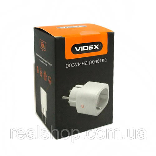 Розумна розетка 1 слот Wi-Fi Videx VF-WP100, фото 1