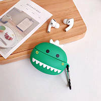 Силіконовий захисний чохол - Airpods PRO. Дракончик (зелений)