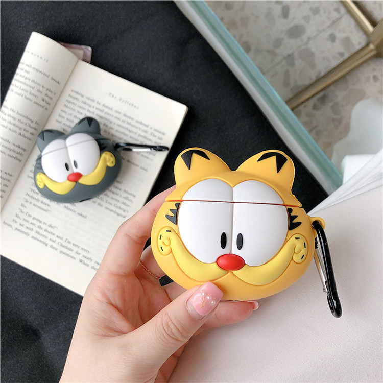 Силіконовий захисний чохол - Airpods Apple. Гарфілд / Garfield (жовтий)