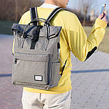 Шкільний рюкзак-сумка з USB-зарядкою DXYIZU (сірий), фото 3