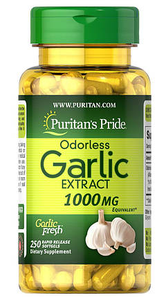 Екстракт часнику Puritan's Pride Odorless Garlic Extract 1000 мг 250 капс., фото 4