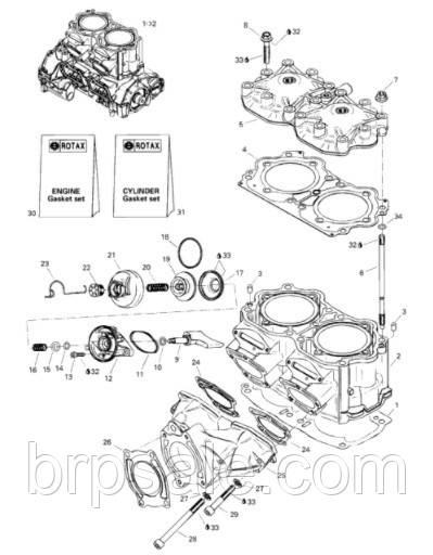 Циліндр з гільзою (білий) Sea-Doo BRP CYLINDRE BLANC