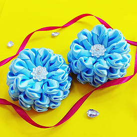 Бант на резинкі "Астра", блакитний