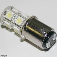 LED біла лампочка стоп 2 спіралі BAY15D АВТО 13