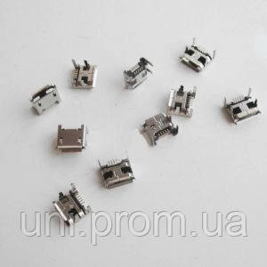Micro USB гніздо 5 пін ніжок врізне тип B лонг, фото 1