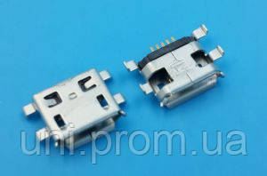 Micro USB гнездо 5 пин ножек тип Б накладное, фото 1