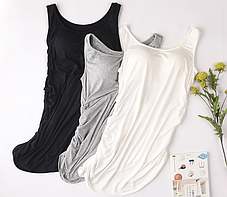 Туніка з бюстгальтером для вагітних тканин Modal сірий колір, фото 2