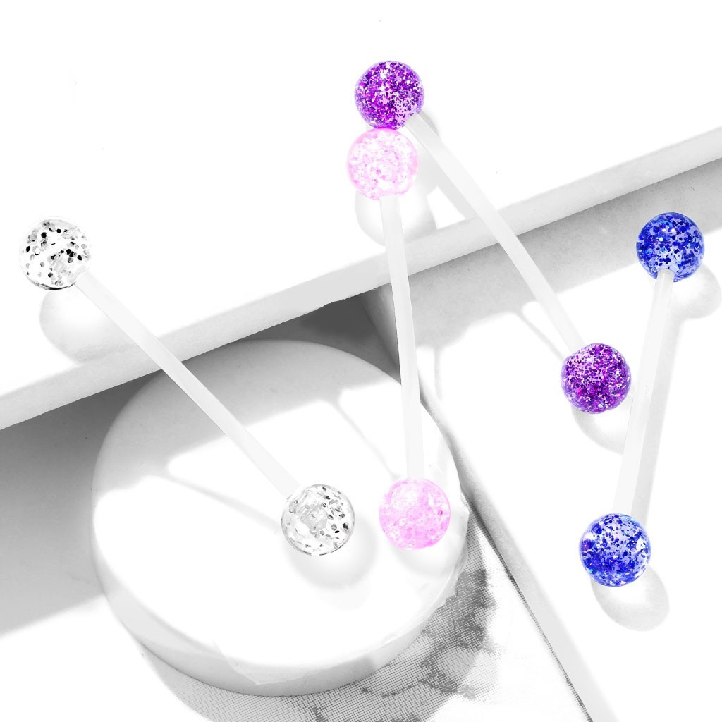 Пірсинг в пупок для вагітних «Сяючий» від Spikes - колір синій, фото 1