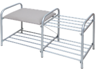 Этажерка для обуви ЭТЛ1 2-х ярусная, сиденье мягкое, винилскожа - металлический усиленный каркас